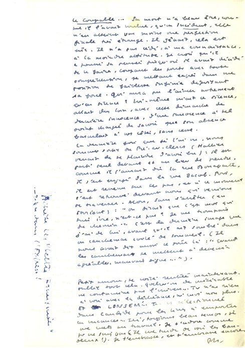 Lettre de Philippe Sollers à Dominique Rolin, 12 juillet 1962